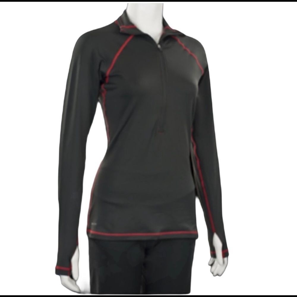 Nike Women's Pro Hyperwarm II Grey Half Zip - Picture 5 of 6